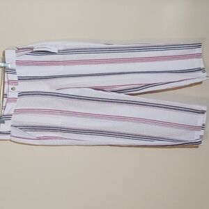 Liz Claiborne Linen White Stripe Pants NWT
